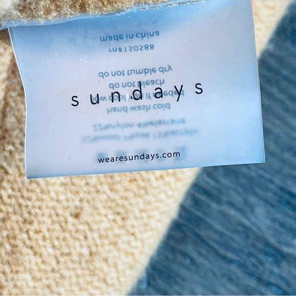 WE ARE SUNDAYS Half Zip Knit Wool Sweater Mock Turtleneck Pearl Accent - Picture 4 of 7